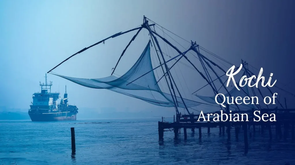 Traditional Chinese fishing nets in top must visit tourist places in Kochi Kerala travel guide