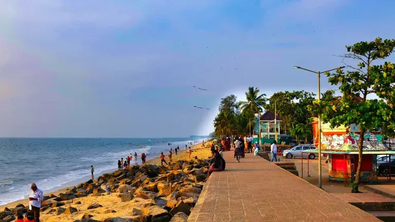Cherai Beach view in top must visit tourist places in Kochi Kerala travel guide